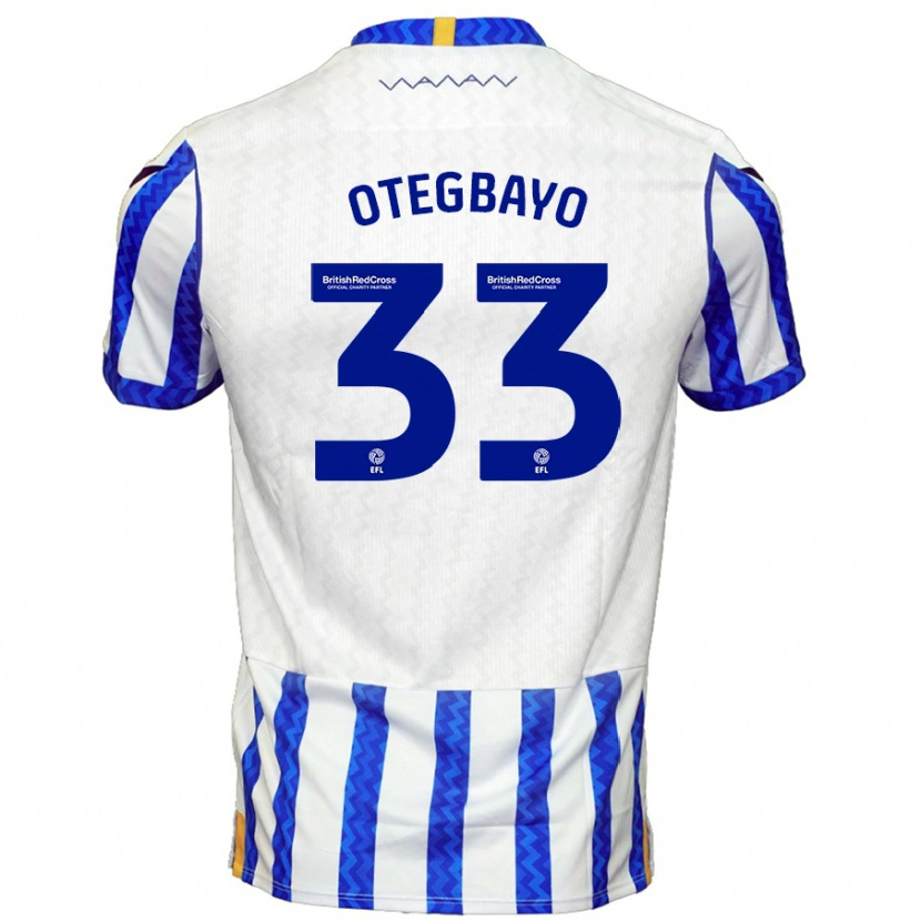 Danxen Mujer Camiseta Gabriel Otegbayo #33 Azul Blanco 1ª Equipación 2024/25 La Camisa México