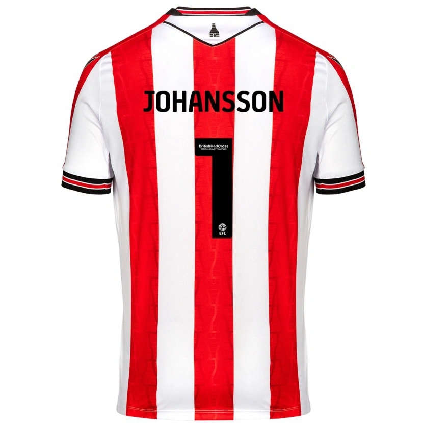 Danxen Mujer Camiseta Viktor Johansson #1 Rojo Blanco 1ª Equipación 2024/25 La Camisa México