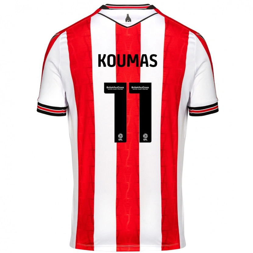 Danxen Mujer Camiseta Lewis Koumas #11 Rojo Blanco 1ª Equipación 2024/25 La Camisa México