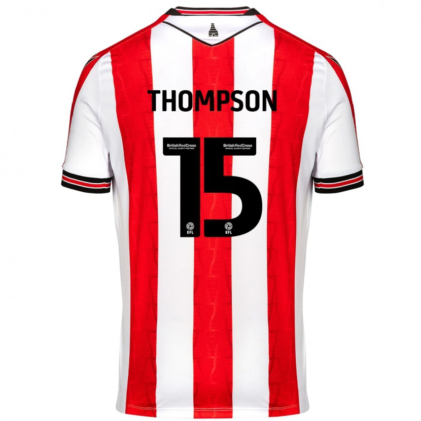 Danxen Mujer Camiseta Jordan Thompson #15 Rojo Blanco 1ª Equipación 2024/25 La Camisa México