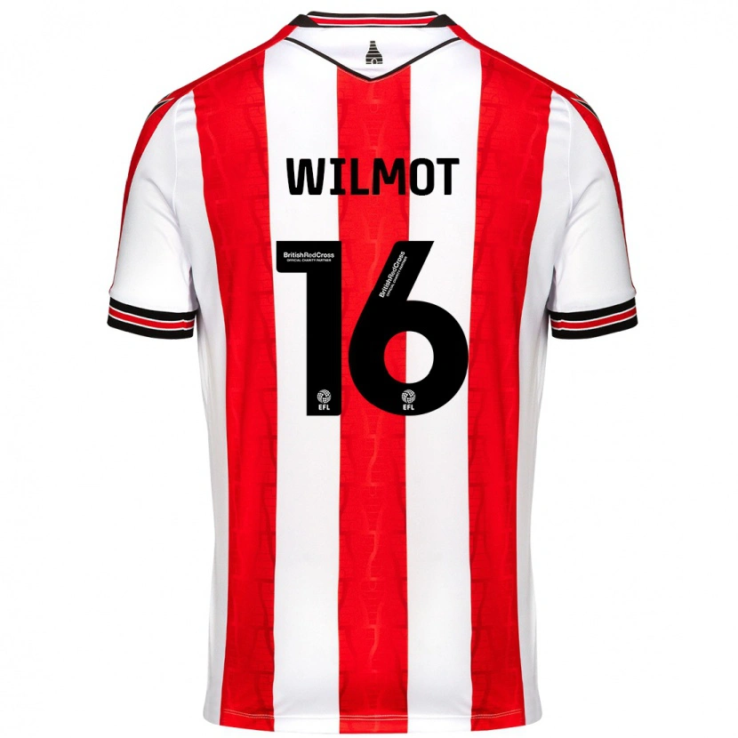 Danxen Mujer Camiseta Ben Wilmot #16 Rojo Blanco 1ª Equipación 2024/25 La Camisa México
