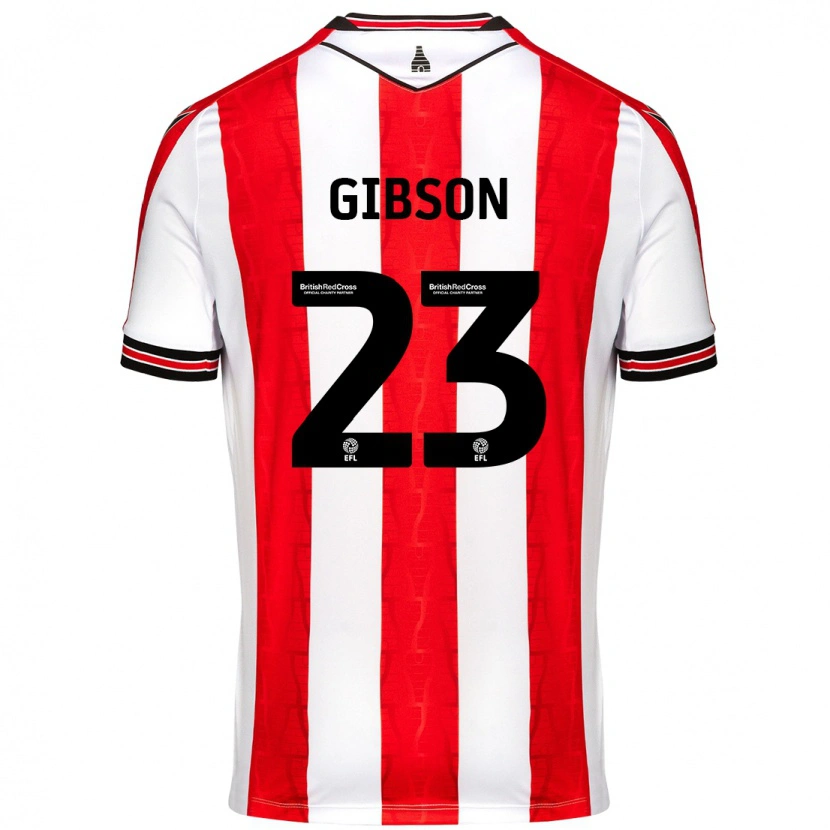 Danxen Mujer Camiseta Ben Gibson #23 Rojo Blanco 1ª Equipación 2024/25 La Camisa México