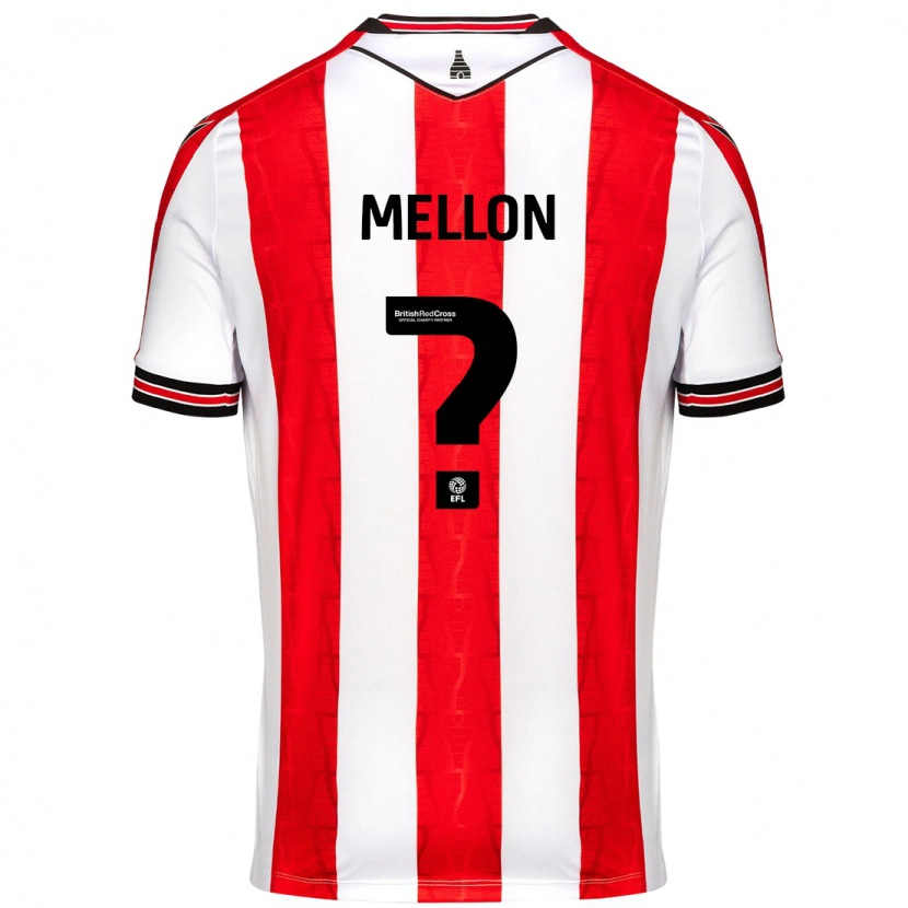 Danxen Mujer Camiseta Luke Mellon #0 Rojo Blanco 1ª Equipación 2024/25 La Camisa México