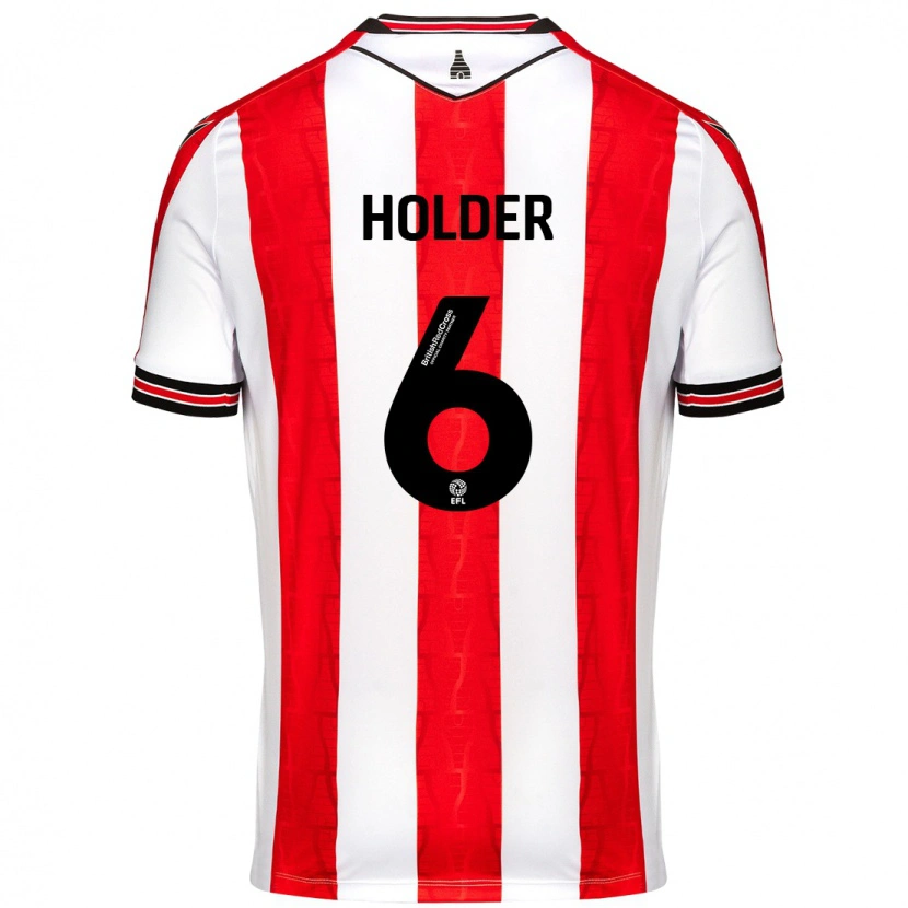 Danxen Mujer Camiseta Molly Holder #6 Rojo Blanco 1ª Equipación 2024/25 La Camisa México