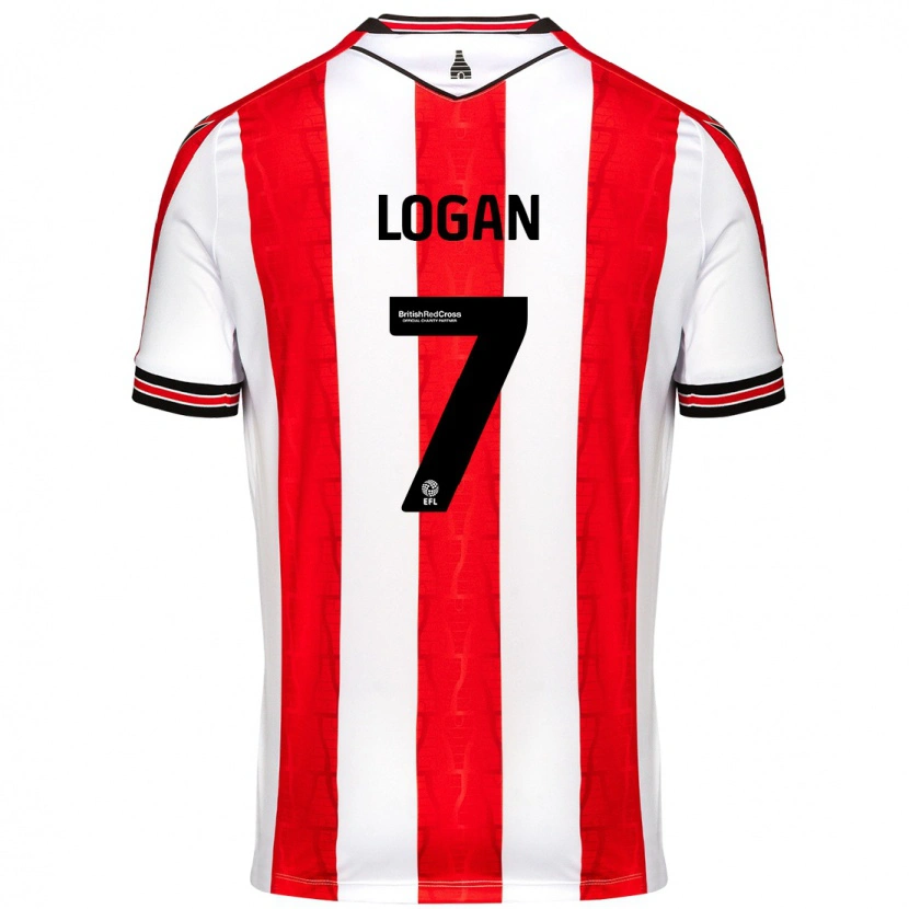 Danxen Mujer Camiseta Heidi Logan #7 Rojo Blanco 1ª Equipación 2024/25 La Camisa México