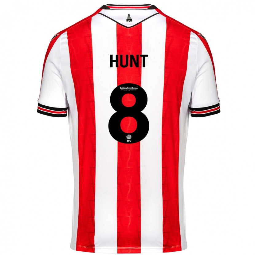 Danxen Mujer Camiseta Abby Hunt #8 Rojo Blanco 1ª Equipación 2024/25 La Camisa México
