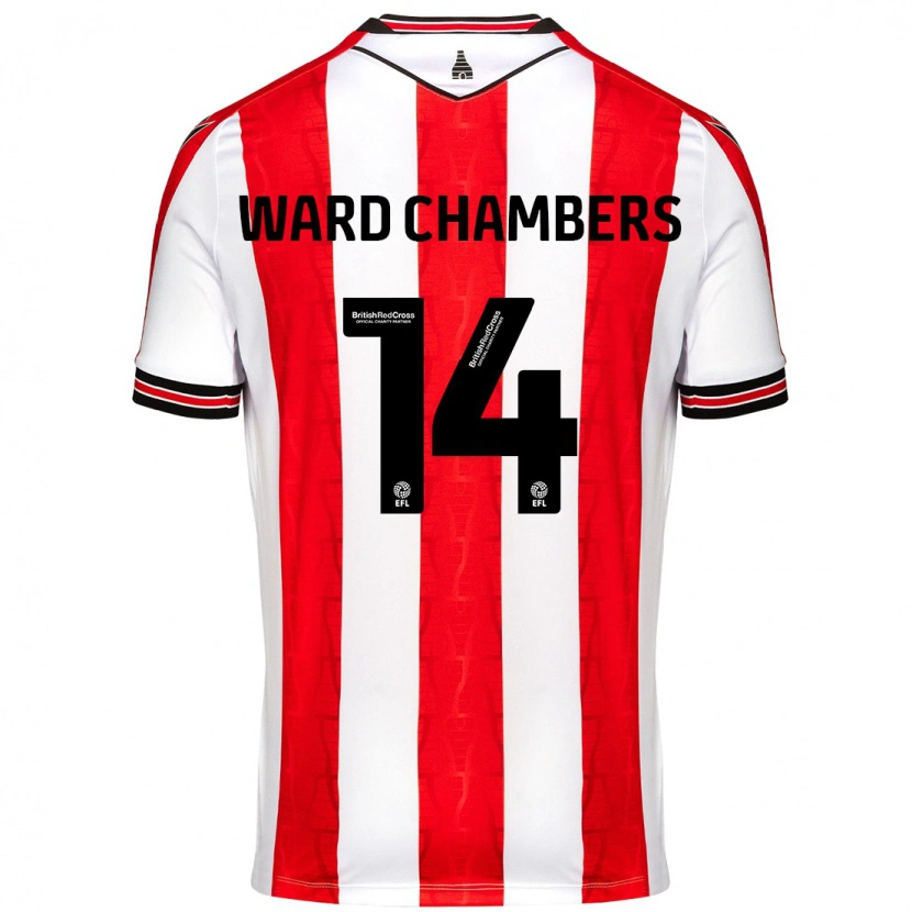 Danxen Mujer Camiseta Courtnay Ward-Chambers #14 Rojo Blanco 1ª Equipación 2024/25 La Camisa México