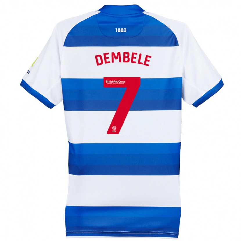 Danxen Mujer Camiseta Karamoko Dembélé #7 Blanco Azul 1ª Equipación 2024/25 La Camisa México