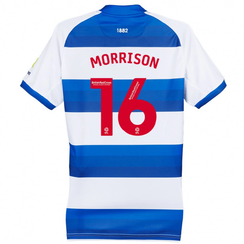 Danxen Mujer Camiseta Liam Morrison #16 Blanco Azul 1ª Equipación 2024/25 La Camisa México