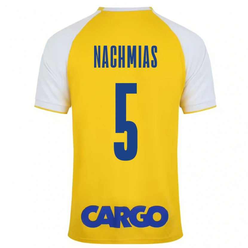 Danxen Mujer Camiseta Idan Nachmias #5 Amarillo Blanco 1ª Equipación 2024/25 La Camisa México