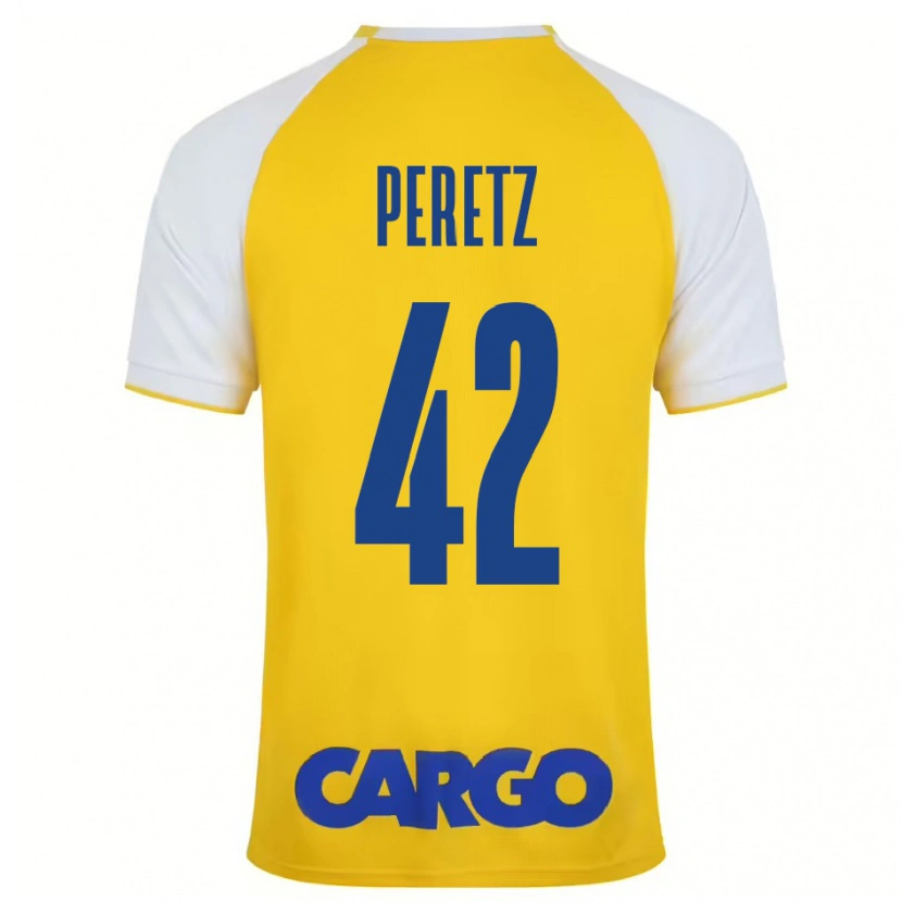 Danxen Mujer Camiseta Dor Peretz #42 Amarillo Blanco 1ª Equipación 2024/25 La Camisa México