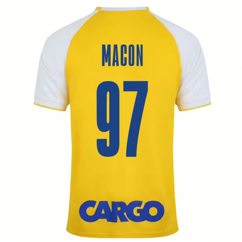 Danxen Mujer Camiseta Yvann Maçon #97 Amarillo Blanco 1ª Equipación 2024/25 La Camisa México