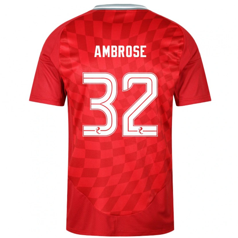 Danxen Mujer Camiseta Peter Ambrose #32 Rojo 1ª Equipación 2024/25 La Camisa México
