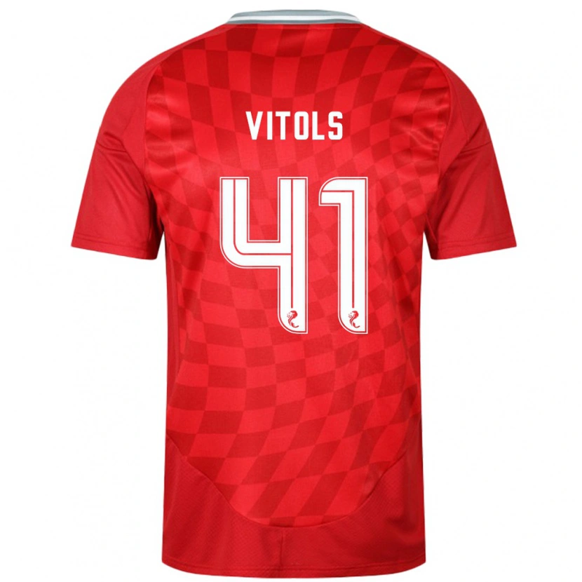 Danxen Mujer Camiseta Rodrigo Vitols #41 Rojo 1ª Equipación 2024/25 La Camisa México