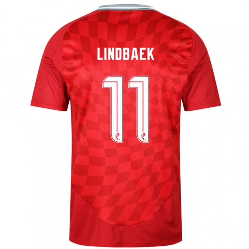 Danxen Mujer Camiseta Adele Lindbaek #11 Rojo 1ª Equipación 2024/25 La Camisa México