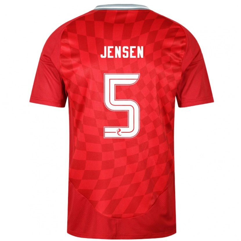 Danxen Mujer Camiseta Richard Jensen #5 Rojo 1ª Equipación 2024/25 La Camisa México