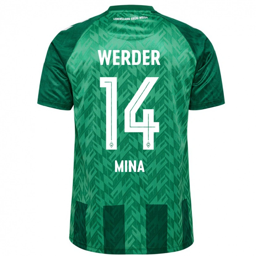 Danxen Mujer Camiseta Johan Mina #14 Verde 1ª Equipación 2024/25 La Camisa México