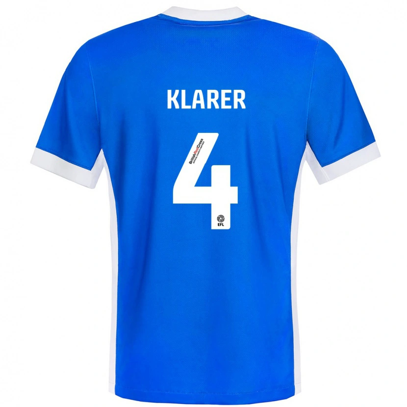 Danxen Mujer Camiseta Christoph Klarer #4 Azul Blanco 1ª Equipación 2024/25 La Camisa México