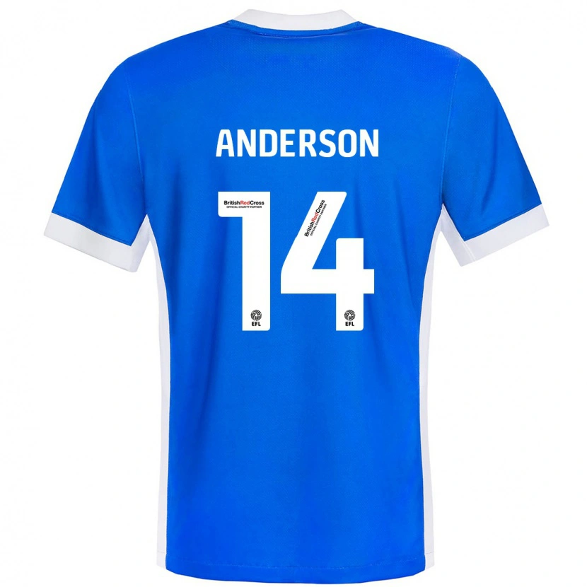 Danxen Mujer Camiseta Keshi Anderson #14 Azul Blanco 1ª Equipación 2024/25 La Camisa México