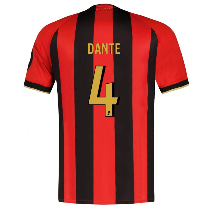Danxen Mujer Camiseta Dante #4 Rojo Negro 1ª Equipación 2024/25 La Camisa México