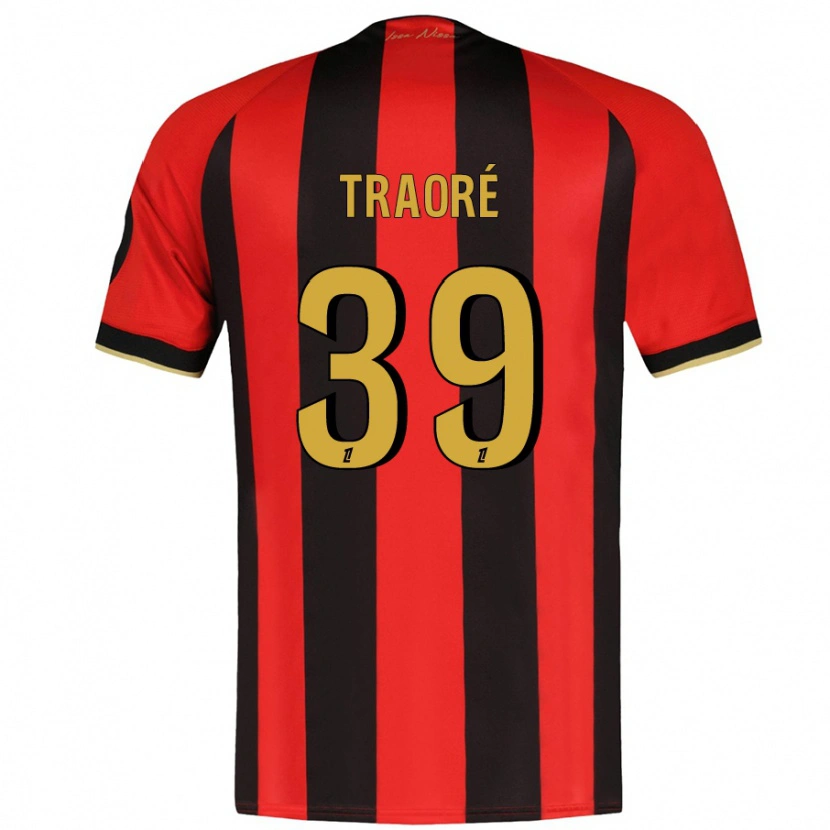 Danxen Mujer Camiseta Daouda Traoré #39 Rojo Negro 1ª Equipación 2024/25 La Camisa México