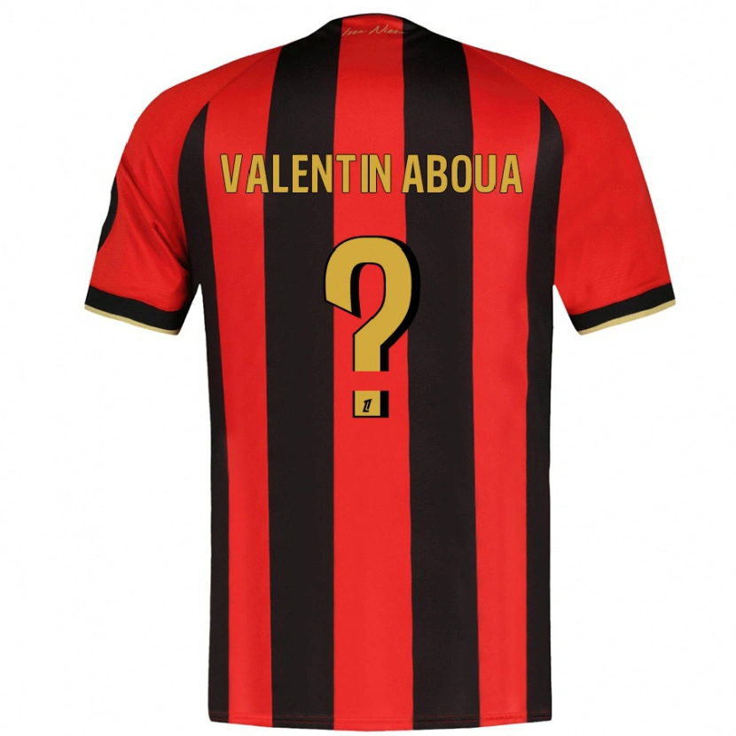 Danxen Mujer Camiseta Louis Valentin Aboua #0 Rojo Negro 1ª Equipación 2024/25 La Camisa México