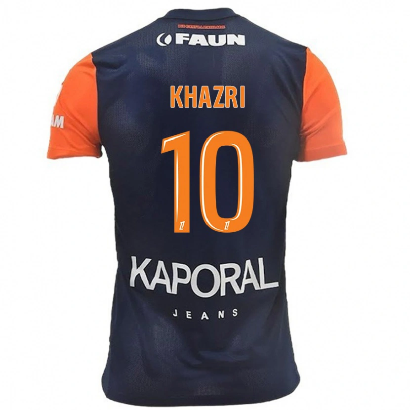 Danxen Mujer Camiseta Wahbi Khazri #10 Azul Marino Naranja 1ª Equipación 2024/25 La Camisa México
