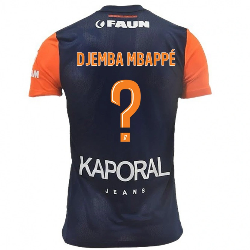 Danxen Mujer Camiseta Yvan Djemba Mbappé #0 Azul Marino Naranja 1ª Equipación 2024/25 La Camisa México