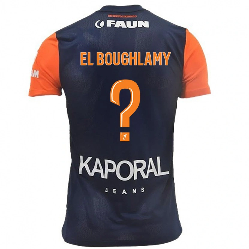 Danxen Mujer Camiseta Adam El Boughlamy #0 Azul Marino Naranja 1ª Equipación 2024/25 La Camisa México