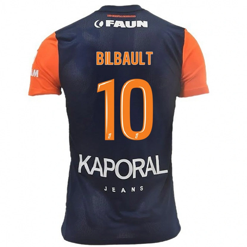 Danxen Mujer Camiseta Charlotte Bilbault #10 Azul Marino Naranja 1ª Equipación 2024/25 La Camisa México