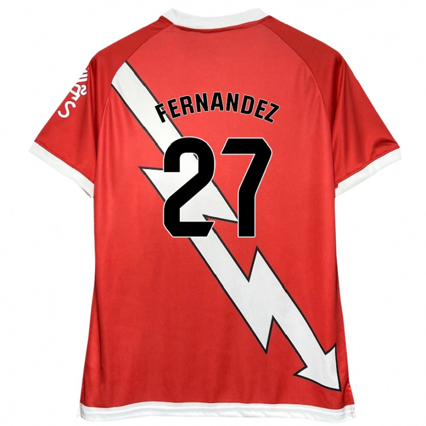 Danxen Mujer Camiseta Pelayo Fernández #27 Blanco Rojo 1ª Equipación 2024/25 La Camisa México