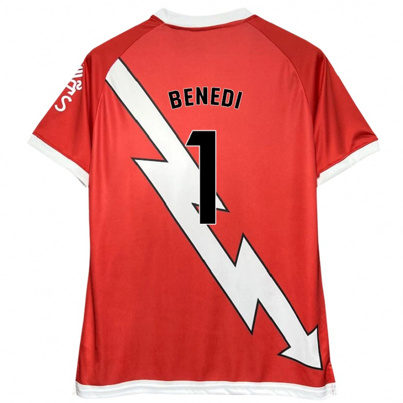 Danxen Mujer Camiseta Miguel Benedi #1 Blanco Rojo 1ª Equipación 2024/25 La Camisa México