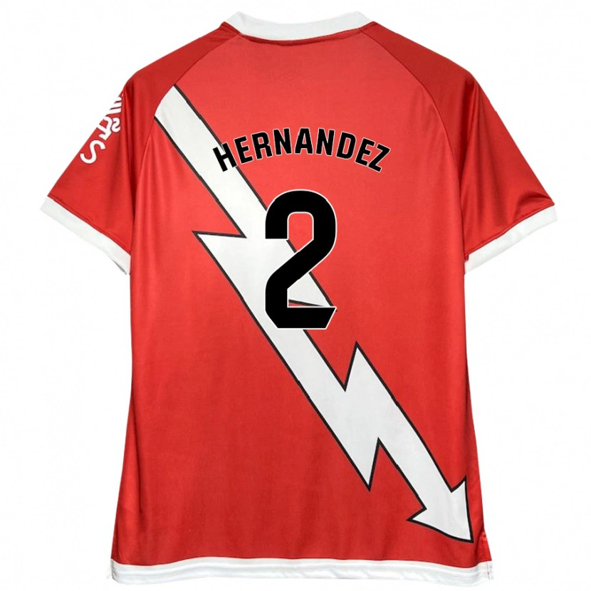 Danxen Mujer Camiseta Marco Hernández #2 Blanco Rojo 1ª Equipación 2024/25 La Camisa México