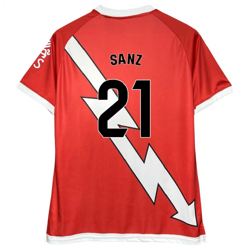 Danxen Mujer Camiseta Luismi Sanz #21 Blanco Rojo 1ª Equipación 2024/25 La Camisa México