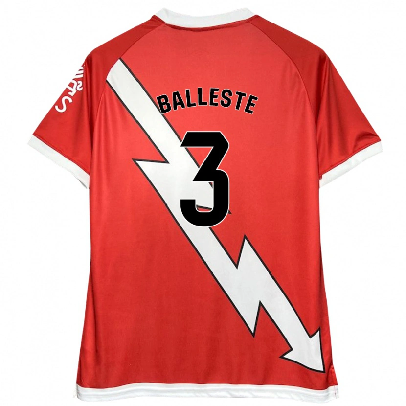 Danxen Mujer Camiseta Laia Ballesté #3 Blanco Rojo 1ª Equipación 2024/25 La Camisa México