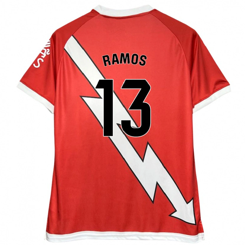 Danxen Mujer Camiseta Mario Ramos #13 Blanco Rojo 1ª Equipación 2024/25 La Camisa México