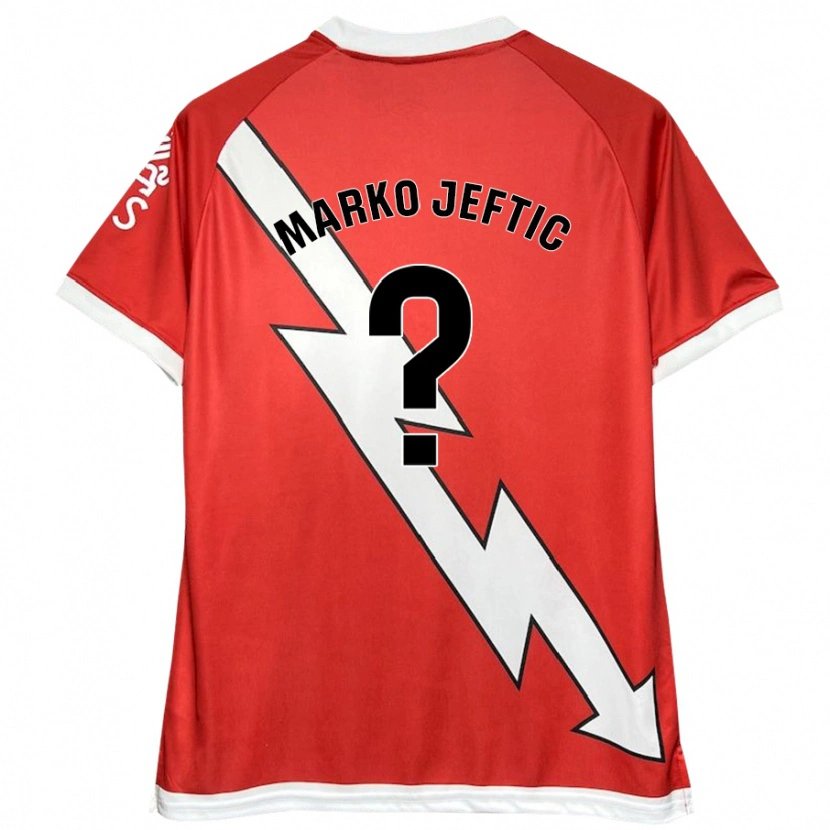 Danxen Mujer Camiseta Marko Jeftic #0 Blanco Rojo 1ª Equipación 2024/25 La Camisa México
