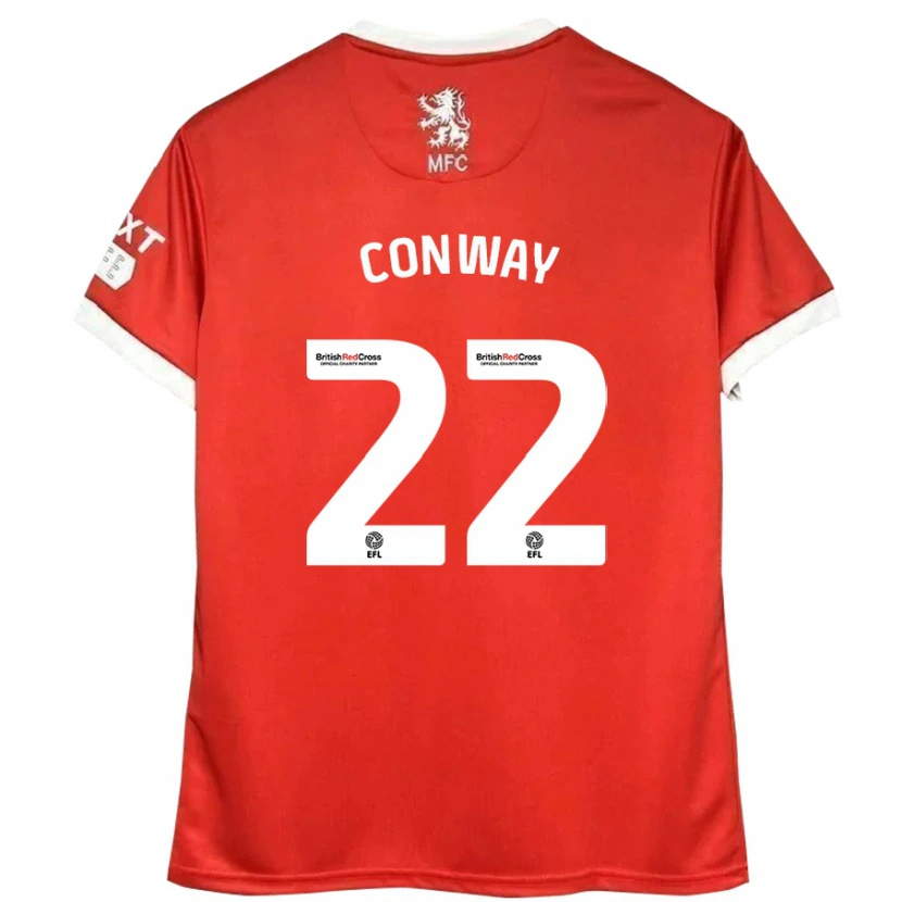 Danxen Mujer Camiseta Tommy Conway #22 Rojo Blanco 1ª Equipación 2024/25 La Camisa México