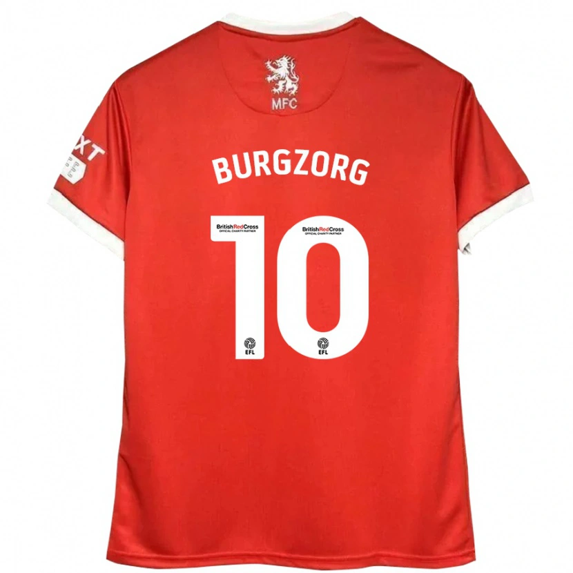 Danxen Mujer Camiseta Delano Burgzorg #10 Rojo Blanco 1ª Equipación 2024/25 La Camisa México