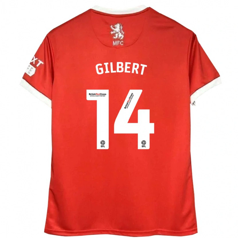 Danxen Mujer Camiseta Alex Gilbert #14 Rojo Blanco 1ª Equipación 2024/25 La Camisa México
