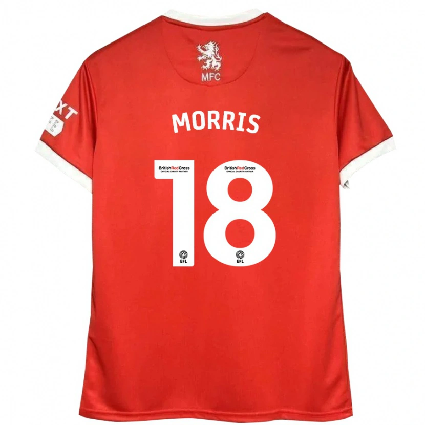 Danxen Mujer Camiseta Aidan Morris #18 Rojo Blanco 1ª Equipación 2024/25 La Camisa México