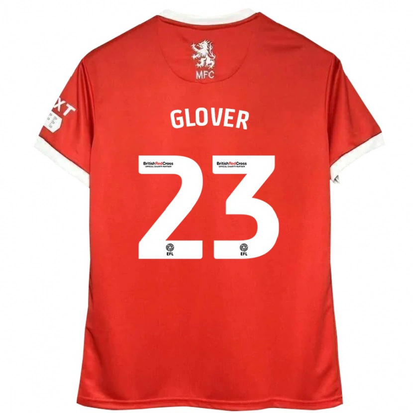 Danxen Mujer Camiseta Tom Glover #23 Rojo Blanco 1ª Equipación 2024/25 La Camisa México