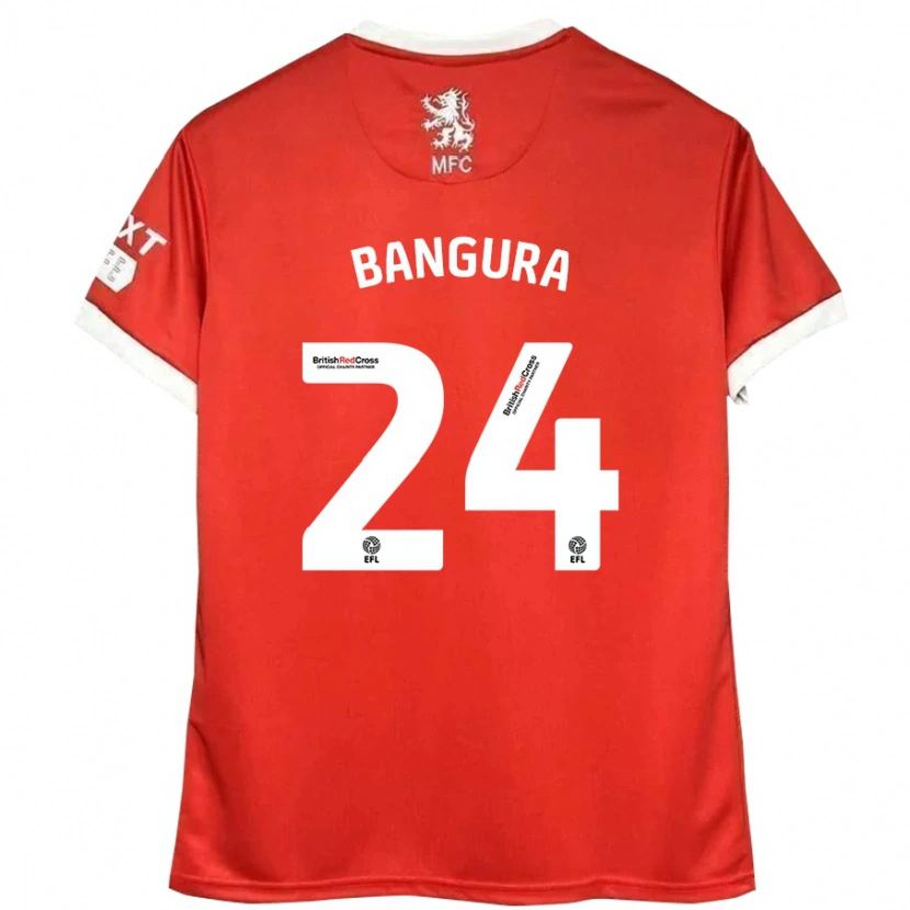 Danxen Mujer Camiseta Alex Bangura #24 Rojo Blanco 1ª Equipación 2024/25 La Camisa México