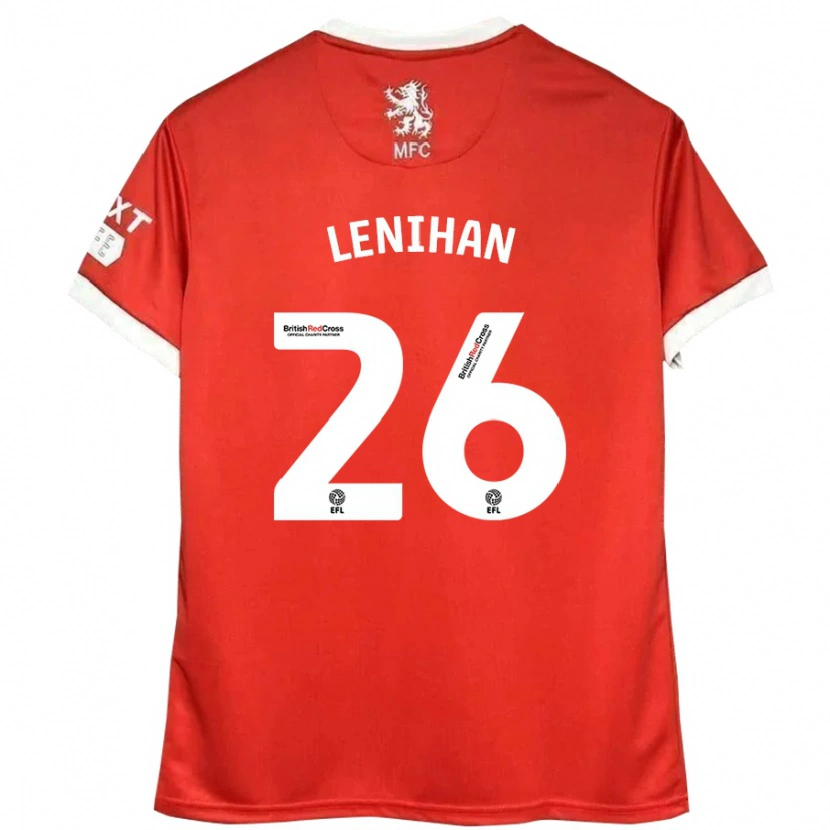 Danxen Mujer Camiseta Darragh Lenihan #26 Rojo Blanco 1ª Equipación 2024/25 La Camisa México