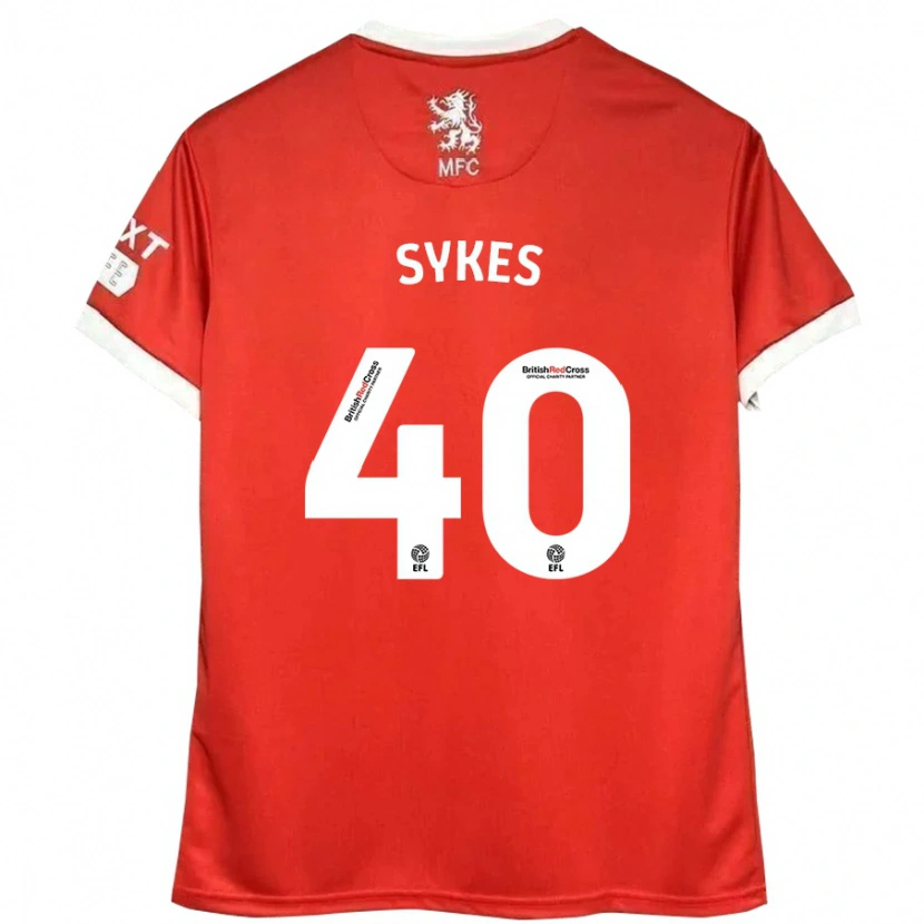 Danxen Mujer Camiseta Cain Sykes #40 Rojo Blanco 1ª Equipación 2024/25 La Camisa México
