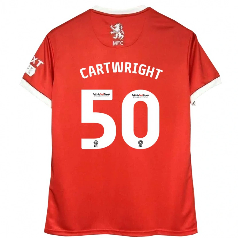 Danxen Mujer Camiseta Fin Cartwright #50 Rojo Blanco 1ª Equipación 2024/25 La Camisa México