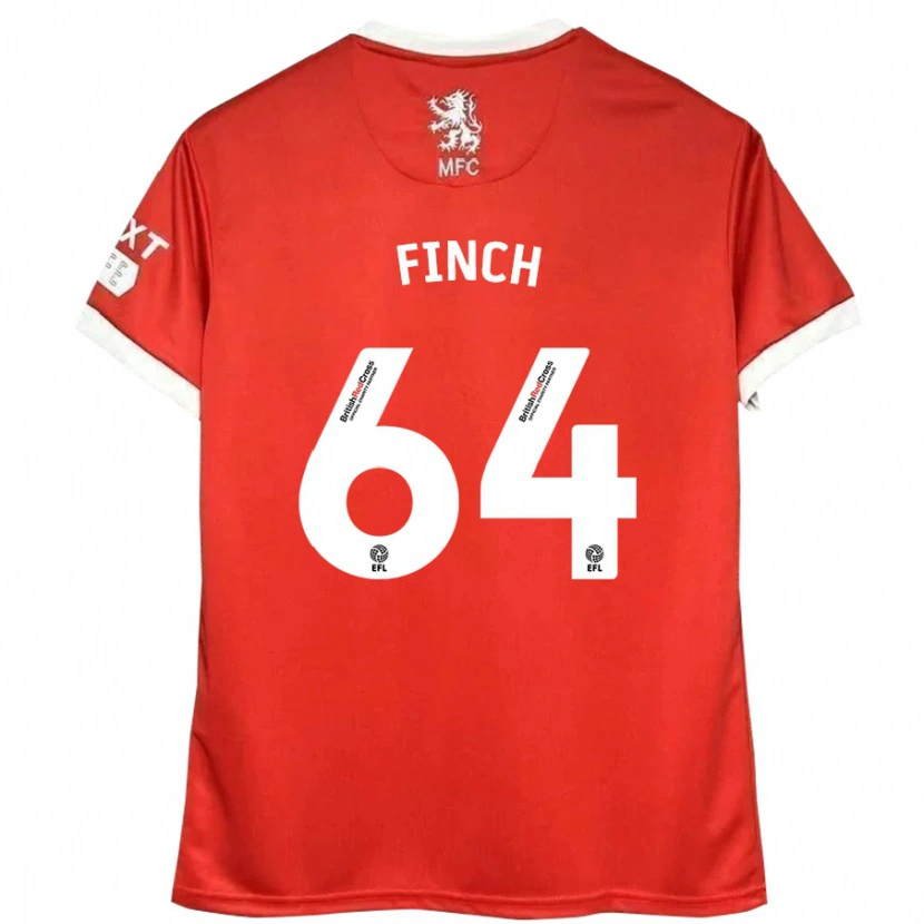 Danxen Mujer Camiseta Sonny Finch #64 Rojo Blanco 1ª Equipación 2024/25 La Camisa México