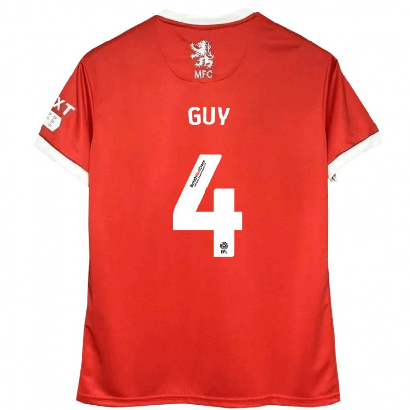 Danxen Mujer Camiseta Bethany Guy #4 Rojo Blanco 1ª Equipación 2024/25 La Camisa México