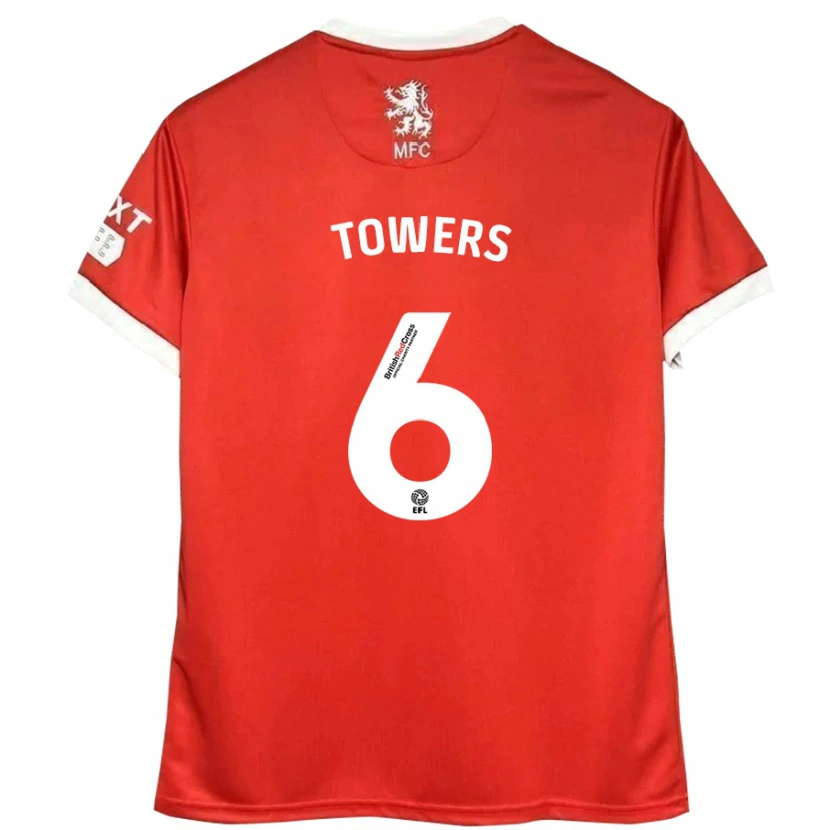 Danxen Mujer Camiseta Abby Towers #6 Rojo Blanco 1ª Equipación 2024/25 La Camisa México