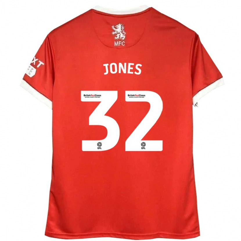 Danxen Mujer Camiseta Jamie Jones #32 Rojo Blanco 1ª Equipación 2024/25 La Camisa México